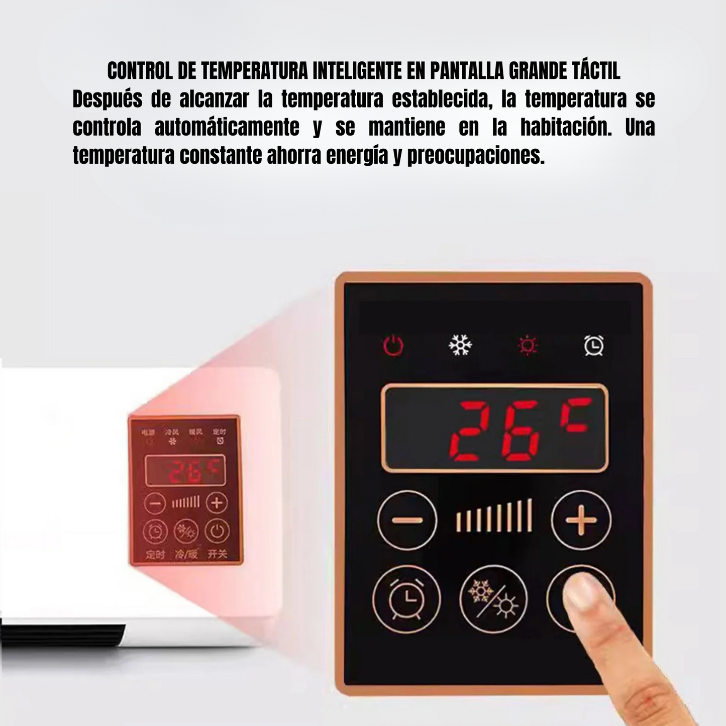 Aire acondicionado y calentador eléctrico portátil 2 en 1, calefacción y refrigeración para dormitorio con control remoto