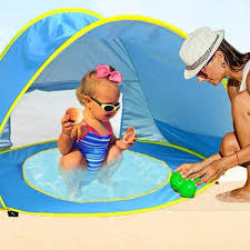 Carpa  de playa para bebés con piscina uv